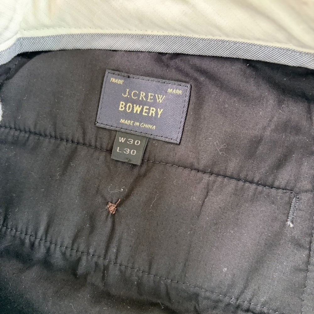 J.Crew Bowery Herringbone Wool Blend Dress Pants in‎ Grey Men 30x29 Classic Fit - Picture 2 of 11